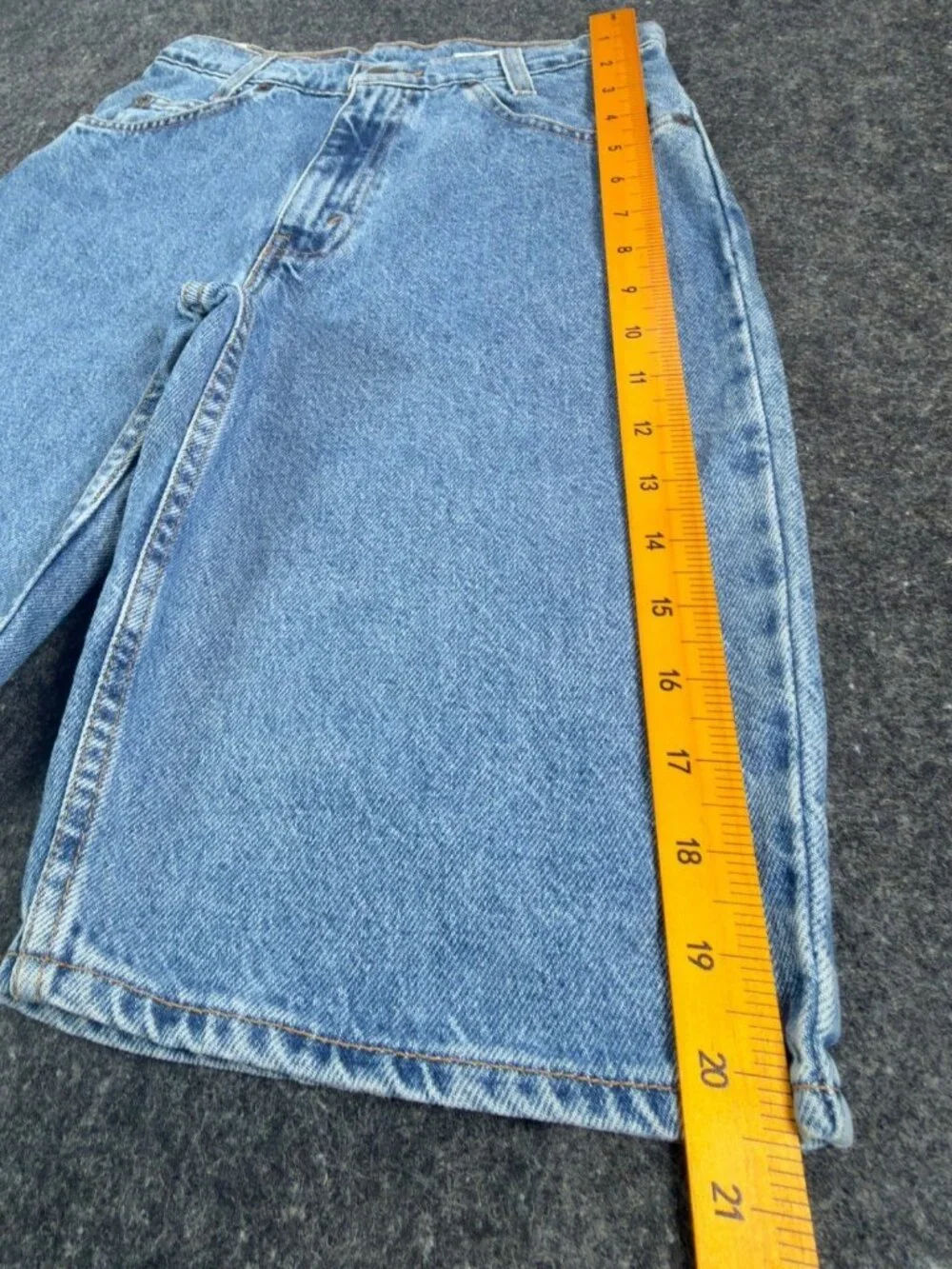 Levi's 550 Vintage 90s Blue Cotton Shorts W27 Relaxed Orange Tab NOS